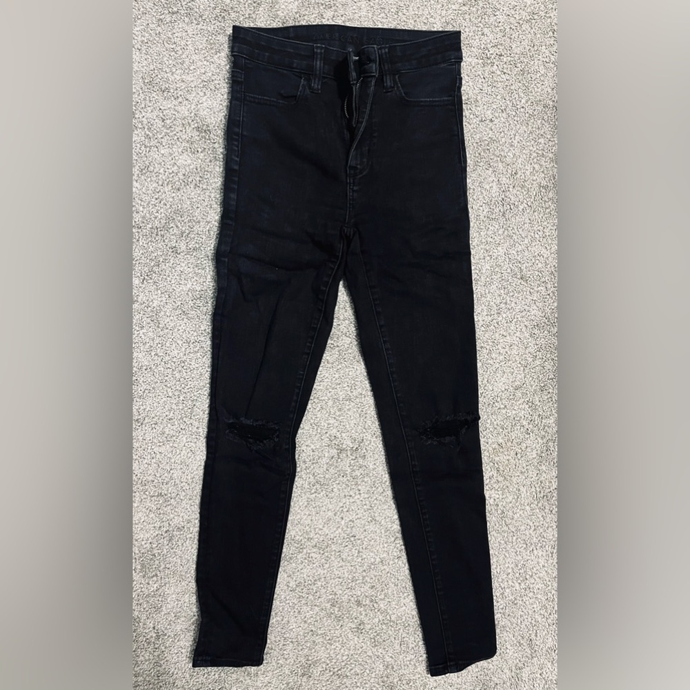 American Eagle Super Hi-Rise Jegging Black Size 2R